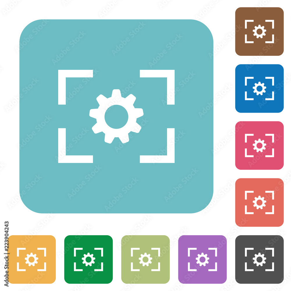 Poster camera setting rounded square flat icons