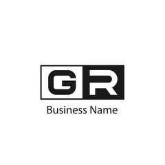 Initial Letter GR Logo Template Design