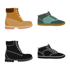 Vector design of man and foot sign. Collection of man and wear vector icon for stock.