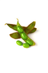 Edamame or Green soybeans on white background.
Surprising Health Benefits of Edamame.
