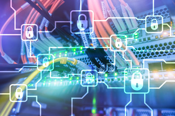 Blochain information encryption. Cyber security, crypto currency.