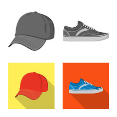 Vector illustration of man and clothing symbol. Set of man and wear stock symbol for web.