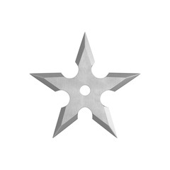 Japan Steel Shuriken on white. 3D illustration