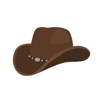 Cowboy hat color vector icon. Flat design