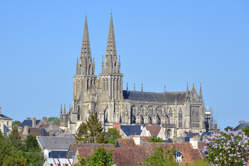 Cathedral of Sees, a commune in the Orne department in north-western France - obrazy, fototapety, plakaty
