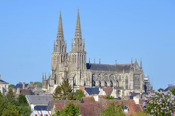 Foto op Plexiglas Monument Kathedraal van Sees, een gemeente in het departement Orne in het noordwesten van Frankrijk