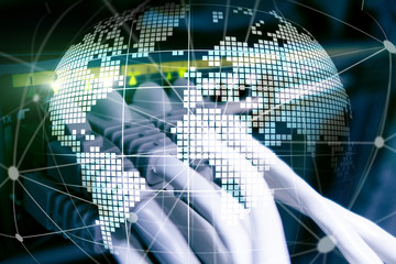 3D Earth as telecommunication and internet technology concept.