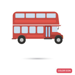 London red bus color flat icon