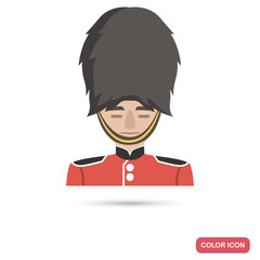 Buckingham palace guard color flat icon