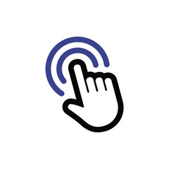 Clicking hand vector icon, pointer finger