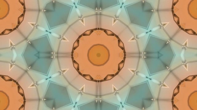 multicolored three-dimensional pattern from star figures slowly moving. abstract kaleidoscope background. 3D rendering