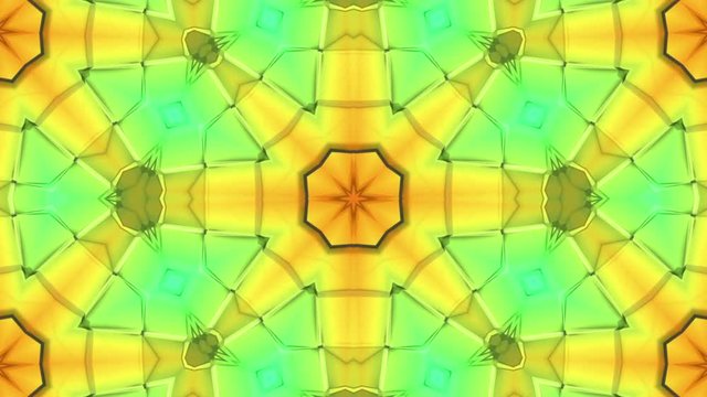 multicolored three-dimensional pattern from star figures slowly moving. abstract kaleidoscope background. 3D rendering