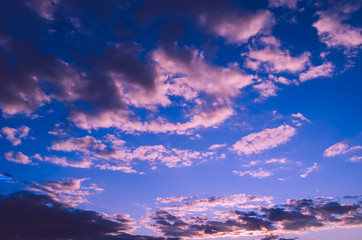 Clouds in the light of sunset.