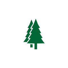 Obraz premium Green pine tree logo icon design template