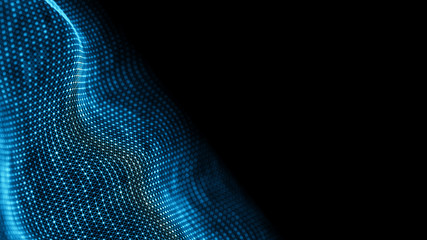 Data technology background. Abstract background. Connecting dots and lines on dark background. 3D rendering. 4k.