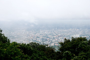 View of Chiang Mai city from Doi Suthep temple, Thailand