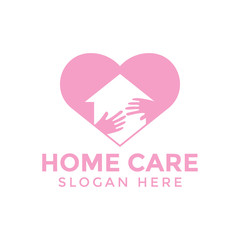 Home care love logo icon design template