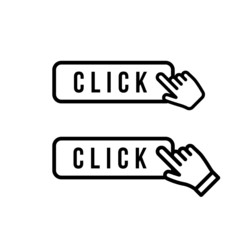 Hand vector icon clicking on a button