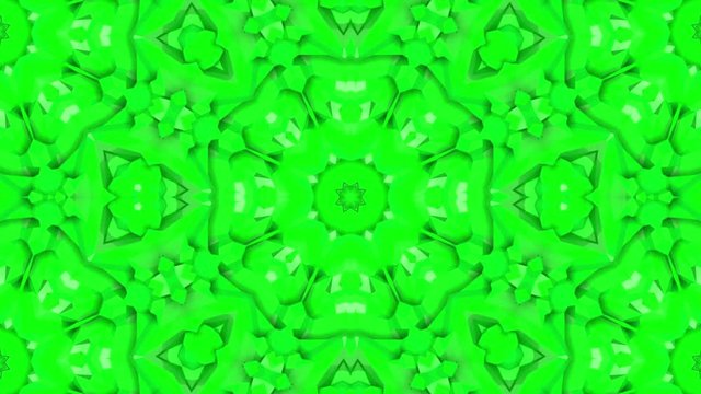 multicolored three-dimensional pattern from star figures slowly moving. abstract kaleidoscope background. 3D rendering