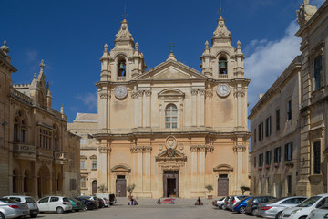 Fototapeta na wymiar St. Paul's Cathedral, Mdina, Malta