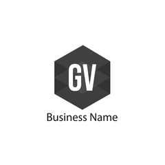 Initial Letter GV Logo Template Design