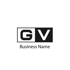Initial Letter GV Logo Template Design