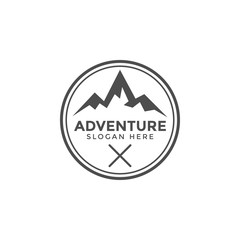 Classic adventure mountain logo icon design template