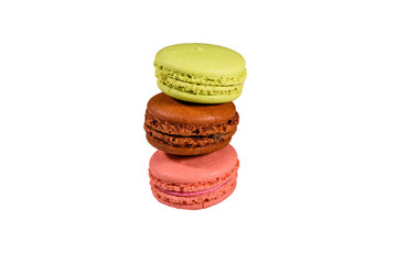 Stack of the french macaroons isolated on a white background
