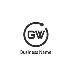 Initial Letter GW Logo Template Design