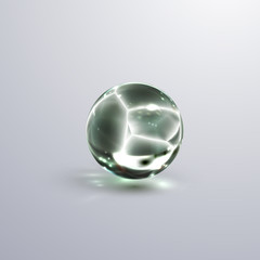 Fototapeta na wymiar Cracked transparent crystal sphere.