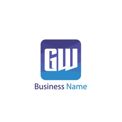 Initial Letter GW Logo Template Design