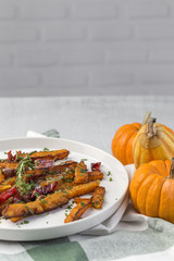 Traditional autumn pumpkin on halloween