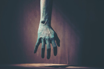 Halloween Ghost hand, art picture for Halloween concept