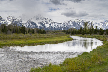 Schwabacher Landing at Grand Teton NP, WY, USA