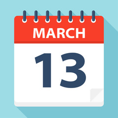 March 13 - Calendar Icon