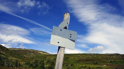 Tourists paths directinn sighns.