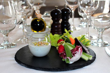 crudites with blue cheese dipping