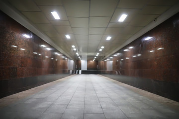underground passage with lights