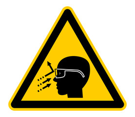 wso365 WarnSchildOrange - german - Warnzeichen: Augenschutz benutzen (Umherfliegende Teile) - english: warning sign - eye protection are always required during operation (flying debris) - g6610