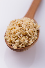 fragrant dried parsnip on a white acrylic background