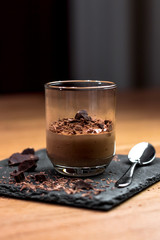 Homemade delicious dark chocolate mousse