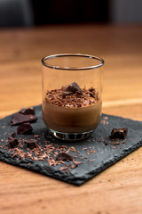 Homemade delicious dark chocolate mousse