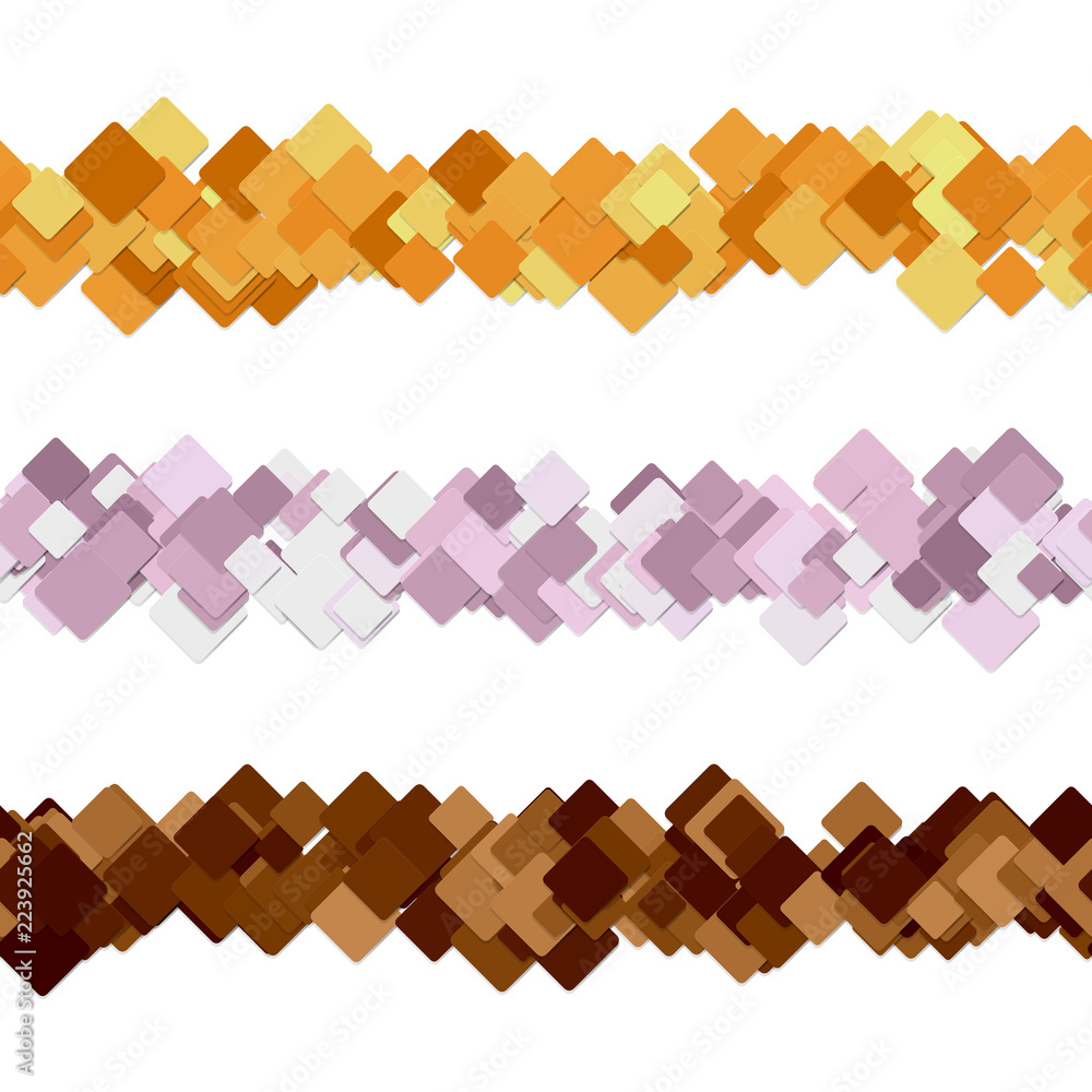 Poster seamless abstract square pattern paragraph divider line design set - vector decoration elements from