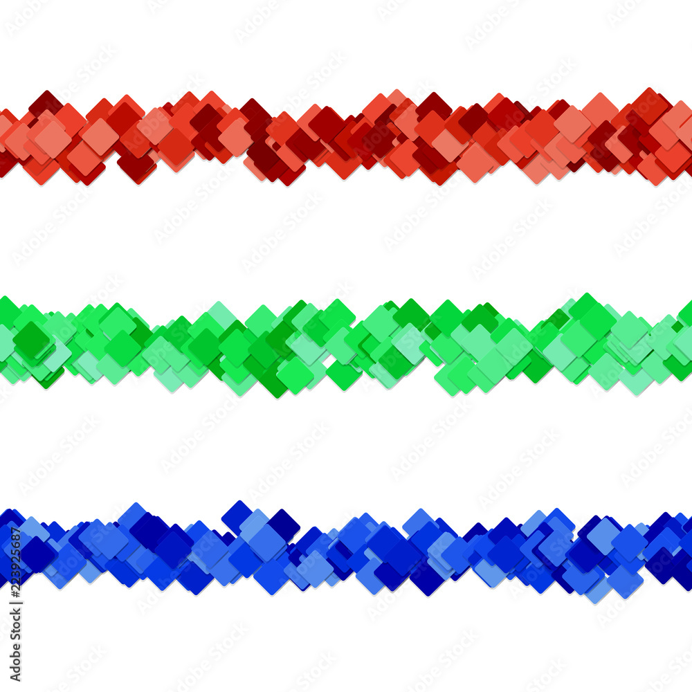 Poster seamless abstract square pattern paragraph divider line design set - vector decoration elements from
