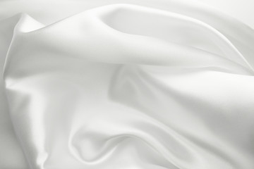Naklejka na ściany i meble Close-up of white silk, backaground texture