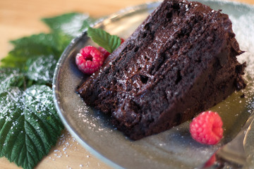 homemade frosted chocolate cake