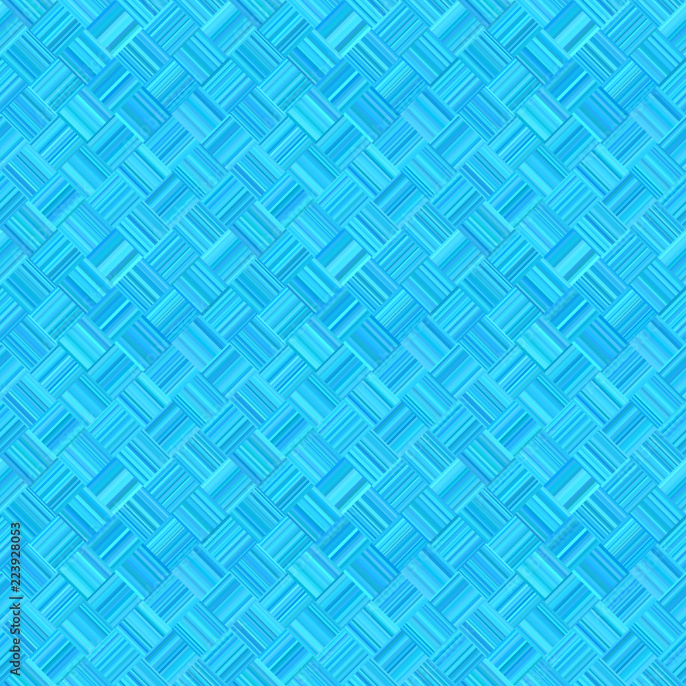 Poster blue geometrical diagonal striped square mosaic tile pattern background - repeating graphic design