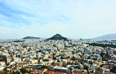 Top view Athen capital Greece from Acropolis