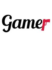 killerspiel pistole schießen shooter ballern cool controller game kreis logo gamer zocken spielen computer spaß konsole freak pad spiel clipart