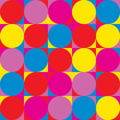 Seamless repeating pattern from circles and other geometric shapes